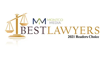 A gold and black logo that says best lawyers 2 0 2 1 readers choice